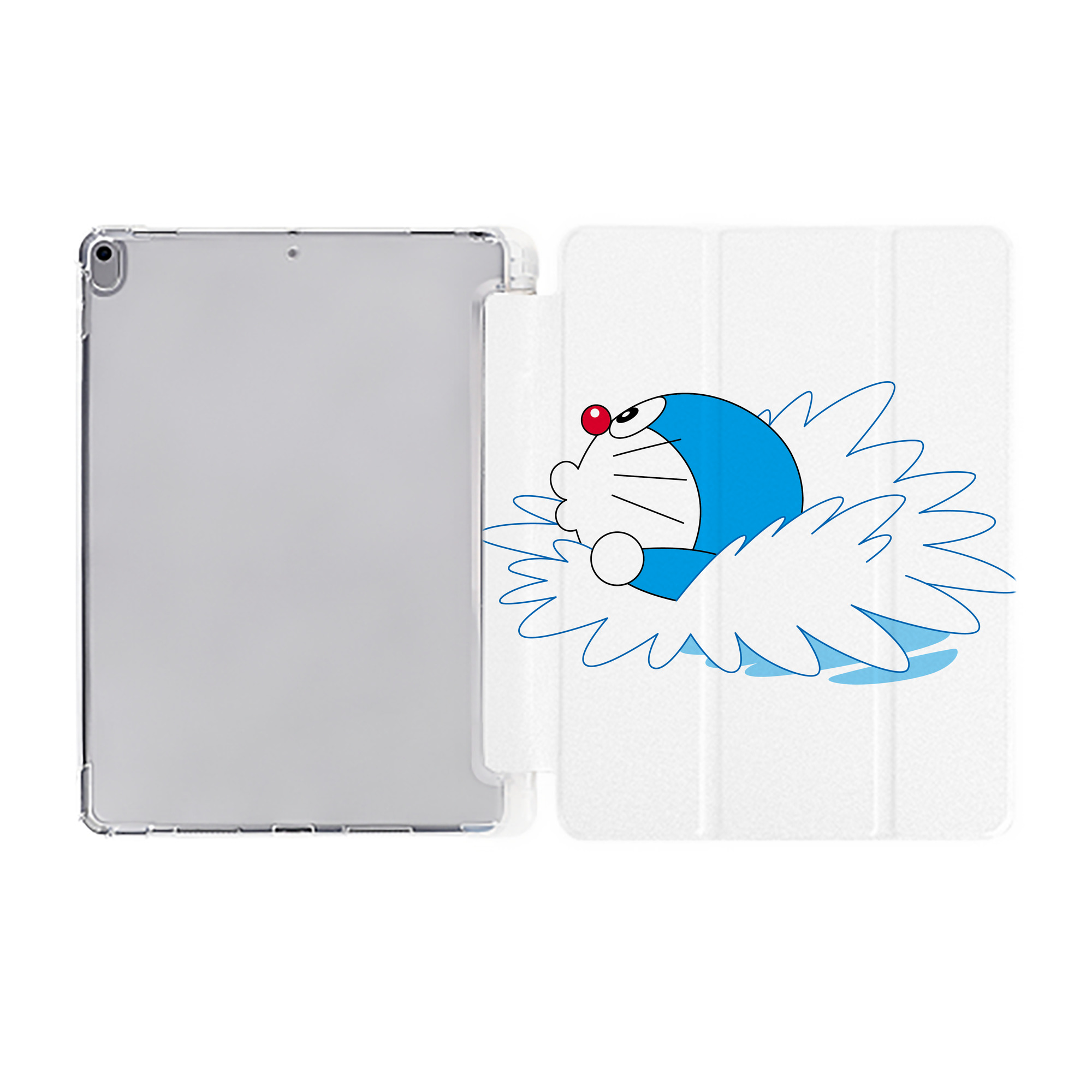 （画像用） ドラえもん Doraemon IPad ケース ペン収納付き 三つ折りスタンド PUレザー×シリコン 対応機種9.5/10.5/10.9インチ